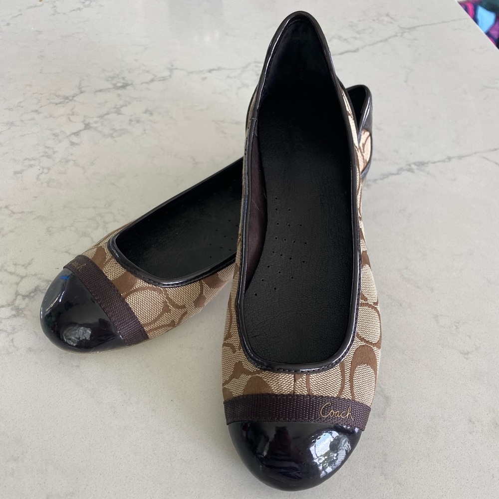 Coach cap toe ballet flats, Cecile, size 7.5